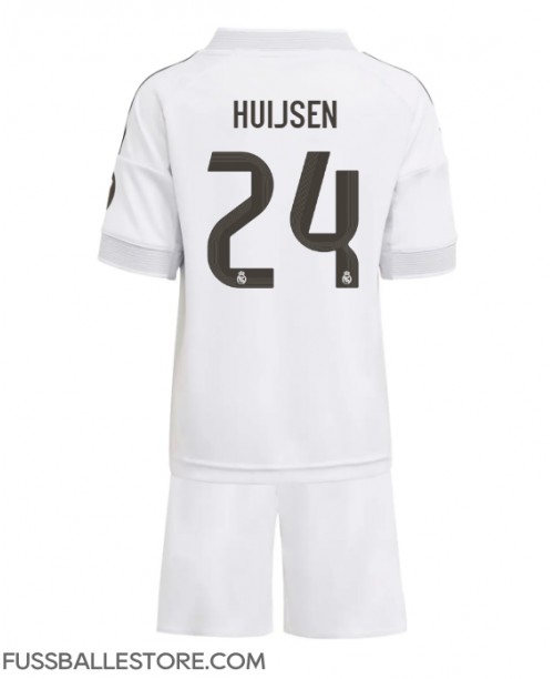 Günstige Real Madrid Dean Huijsen #24 Heimtrikotsatz Kinder 2025-26 Kurzarm (+ Kurze Hosen)